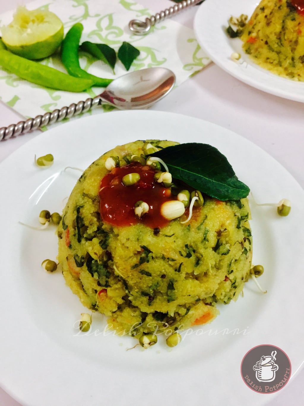 Healthy eating-Spinach and Sprouts Upma-WBB