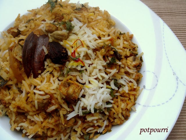 Guchhi Dum Biryani(healthy version)