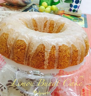 A Lemon Bundt Cake with a lemon frosting