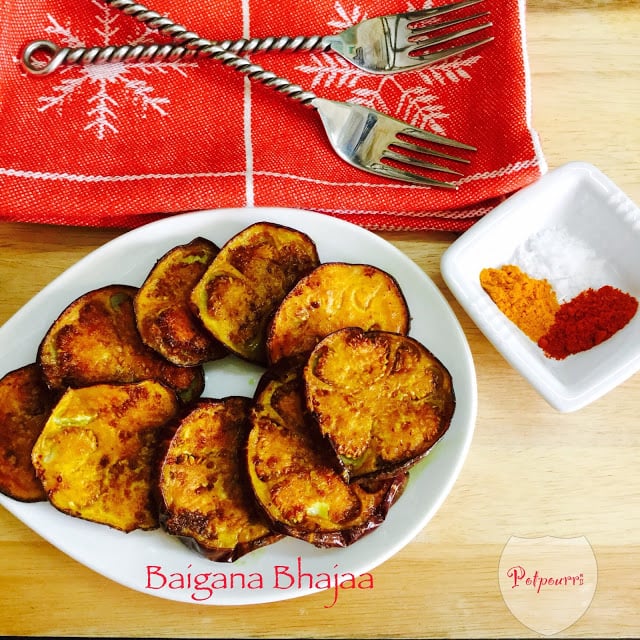 Fried Eggplant roundels/Baigana Bhajaa