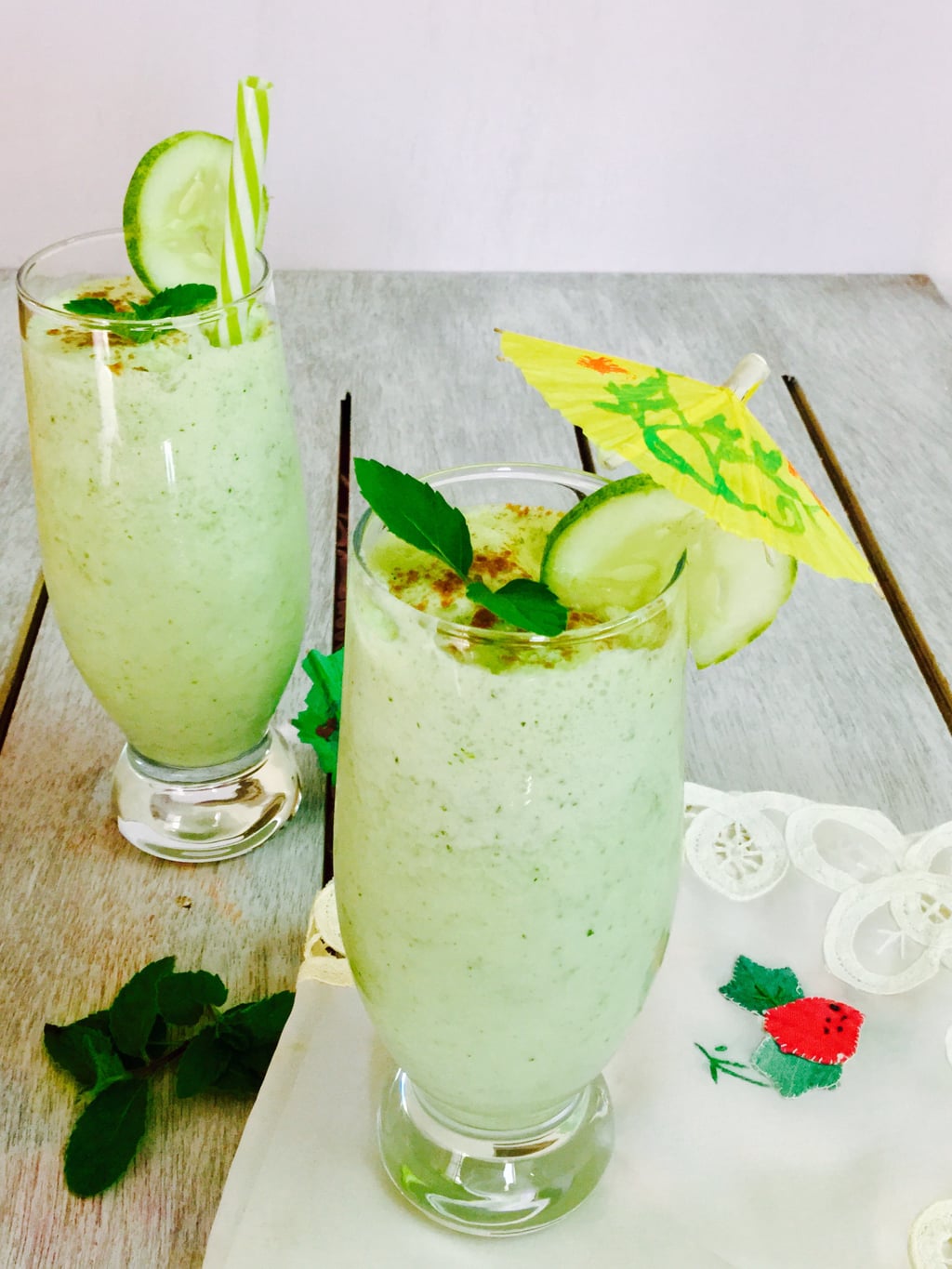 Kheera Pudina Lassi/Cucumber and Mint Lassi