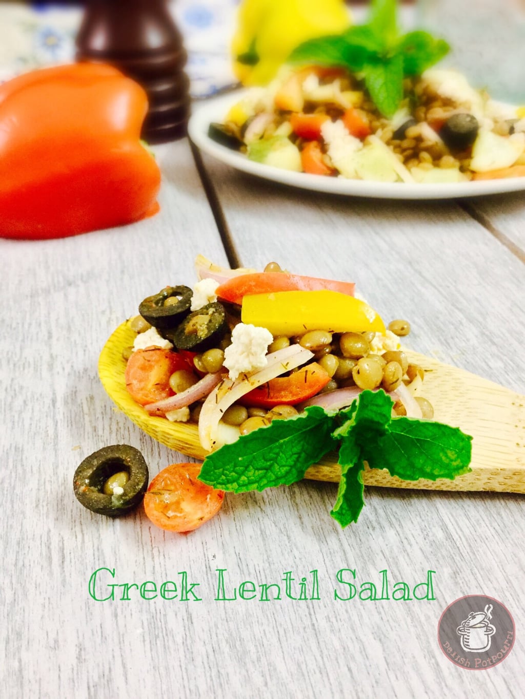 Cold Greek Lentil Salad/Fakes Salata