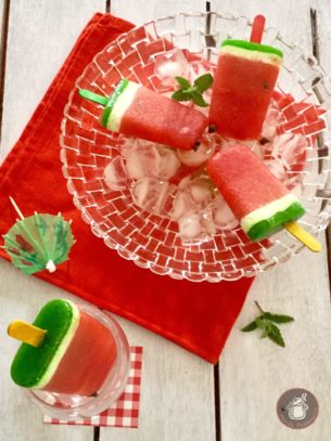 Watermelon Kiwi Coconut Popsicles