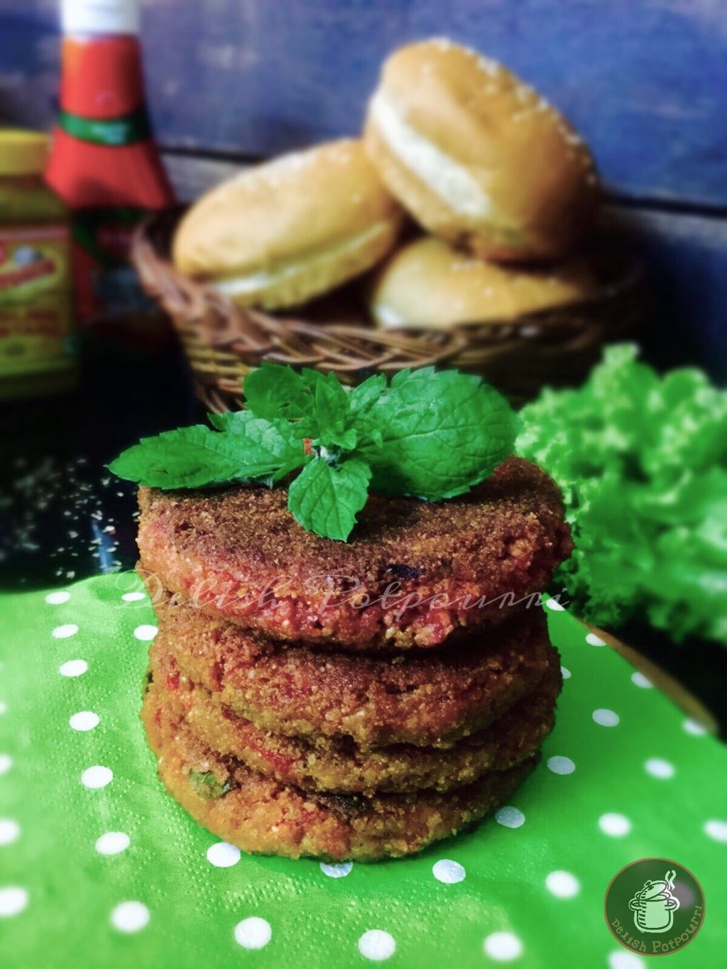 Cracked Wheat and Cottage Cheese Burger Patties/Dalia and Paneer Veggie Burger Patties