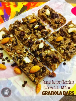 Peanut Butter Chocolate trail Mix Granola Bars…Back to School Collab