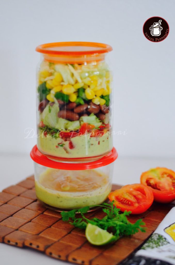 Mexican Salads in a Jar with Healthy Ranch Dressing - Robust Recipes