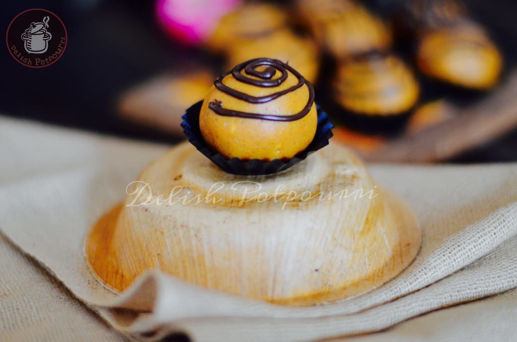 Besan ladoo with Peanut butter