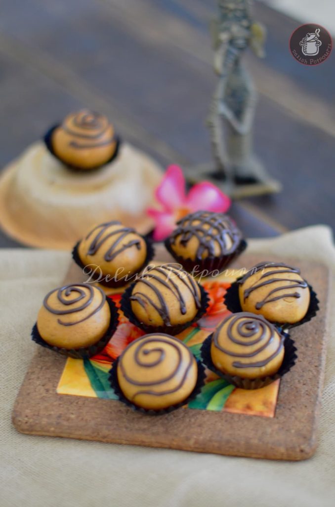 Besan ladoo with Peanut butter