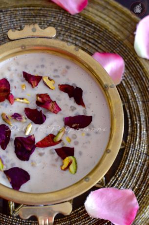 Sabudana Shakarkandi Gulaab Kheer/Sago Sweet Potato Rose Pudding