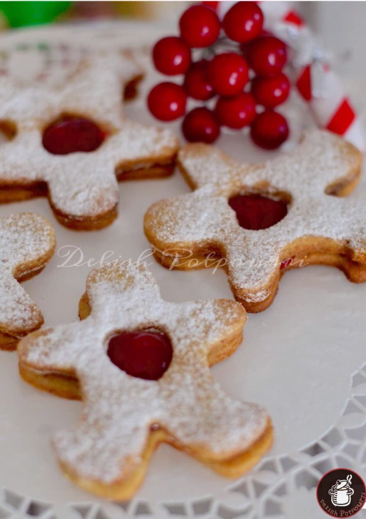 Gingerbread Man Linzer Cookies 