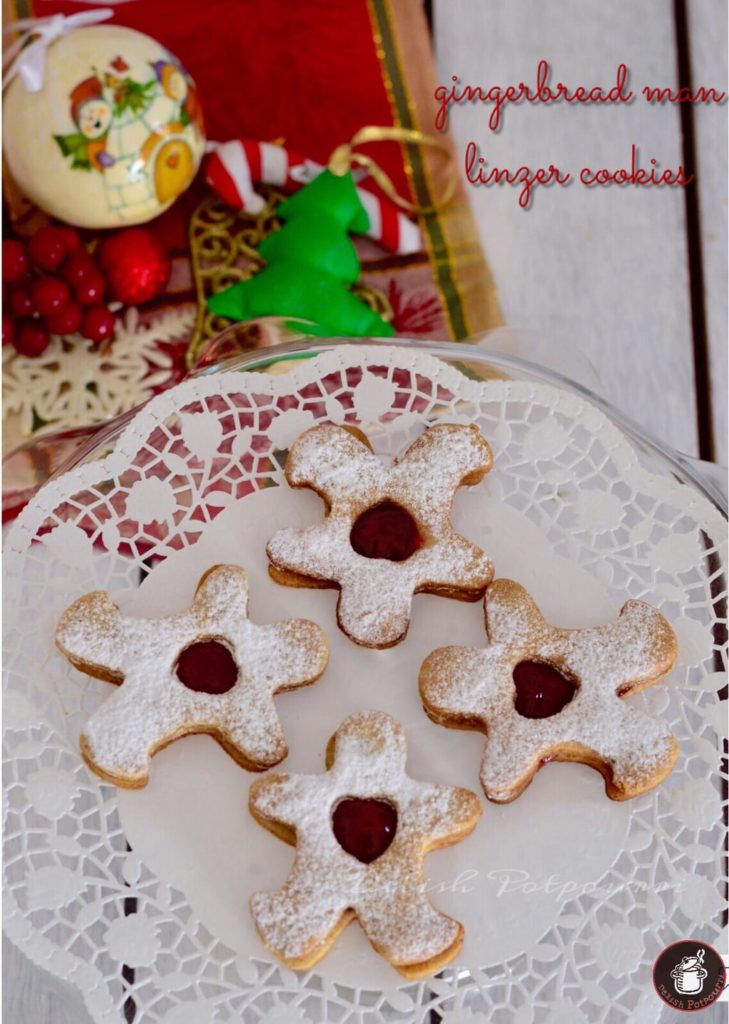 Gingerbread Man Linzer Cookies