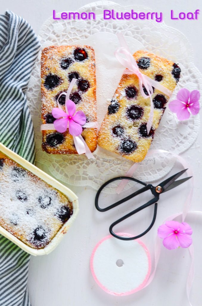 Eggless Lemon Blueberry Loaf 
