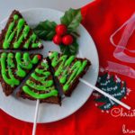 Christmas tree gingerbread brownies