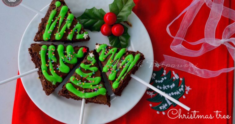 Christmas Tree Gingerbread Brownies