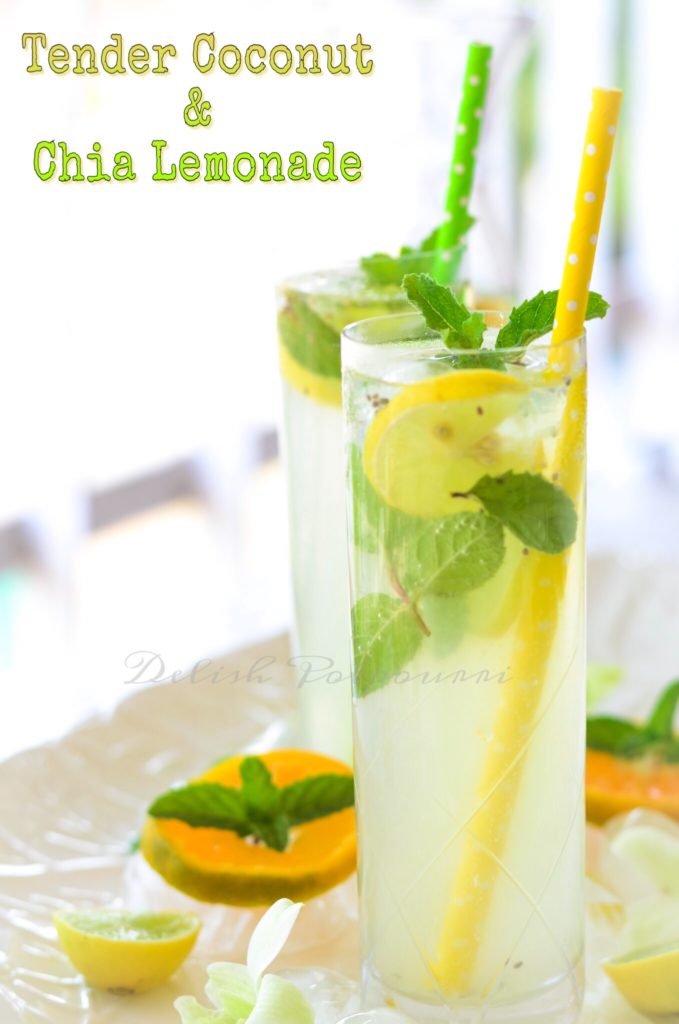 Tender Coconut and Chia seeds Lemonade 