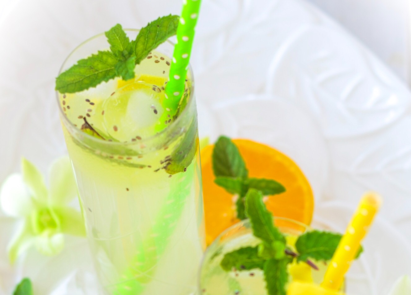 Tender Coconut and Chia seeds Lemonade