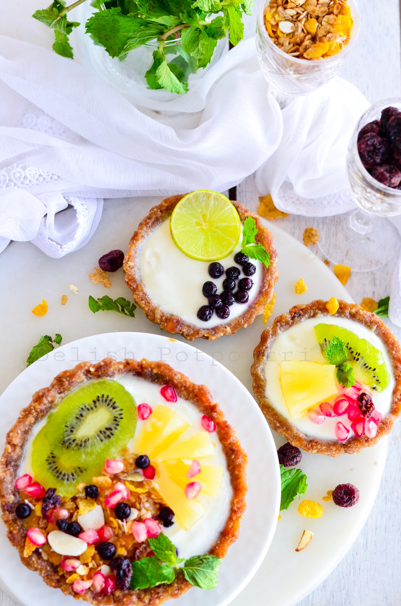 Lemon Greek Yoghurt and Fruit Tart