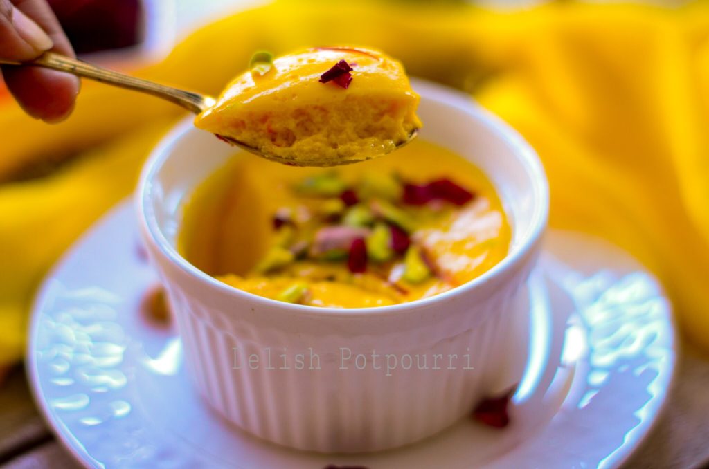 Steamed Mango Saffron Yoghurt