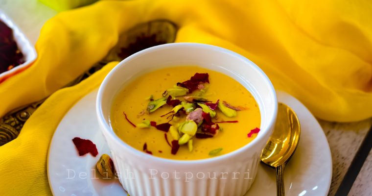 Steamed Mango & Saffron Yoghurt/ Bhapa Aam Doi