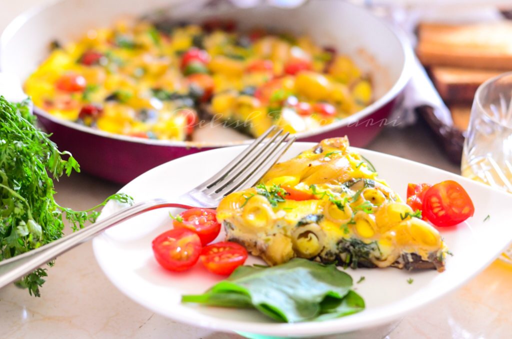 No Bake Leftover Pasta Frittata 